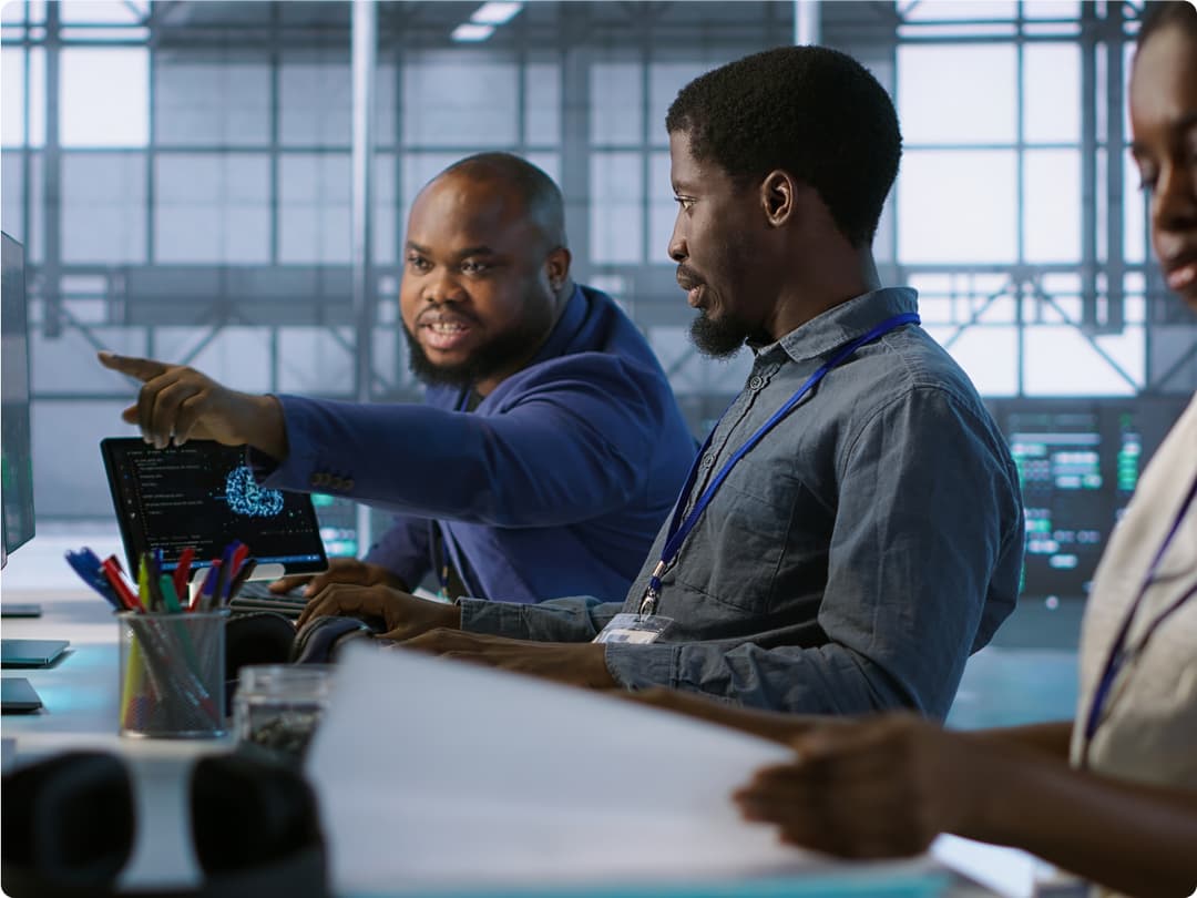 Team collaboration in modern office environment